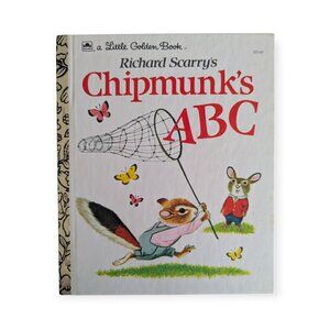 Vintage Little Gold Book Richard Scarry's Chipmuck's ABC Hard Cover Book